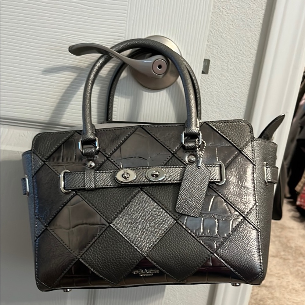 Coach Silver Leather Handbag
